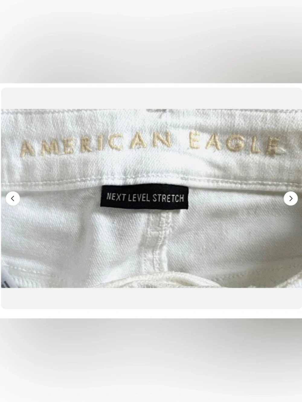 American Eagle White Denim Mom Shorts Size 000 High Rise Stretch Frayed Hem